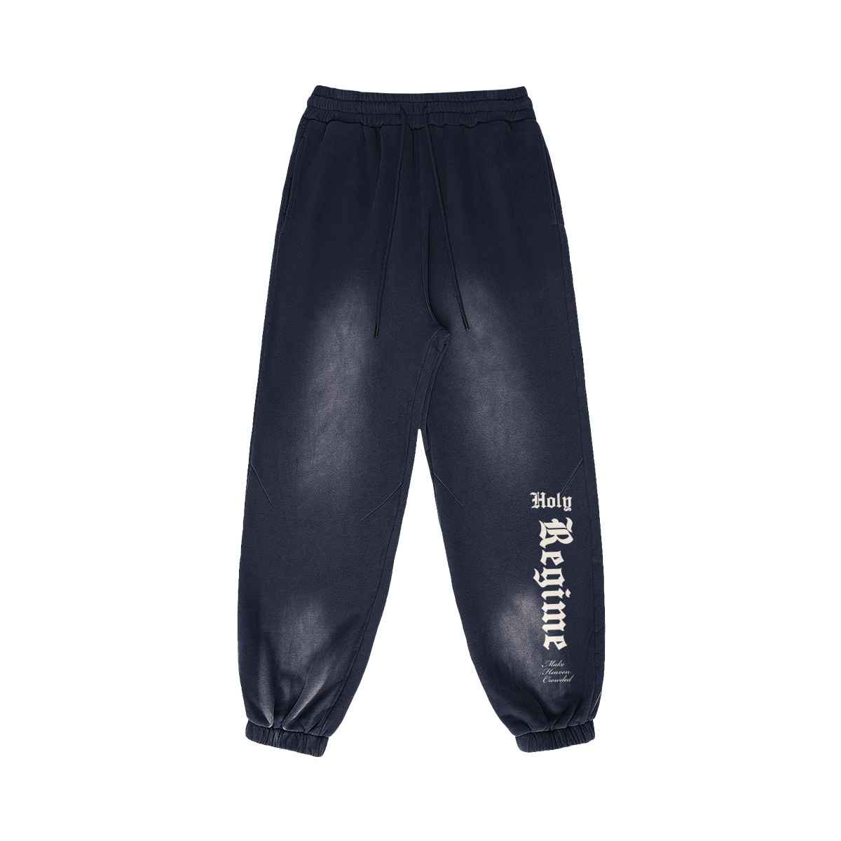 baggy sweatpants, faith-based clothing, Holy Regime, Make Heaven Crowded, Christian apparel, heavyweight sweatpants, Christian clothing brand, faith-inspired fashion.