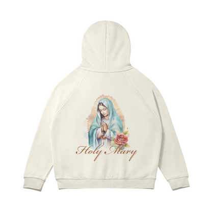 oversized t-shirt, faith-based clothing, Holy Regime, Mary, Sacred Heart, Christian apparel, heavyweight t-shirt, Christian clothing brand, faith-inspired fashion, devotion, Blessed Mother, holy regime, jacket, make heaven crowded