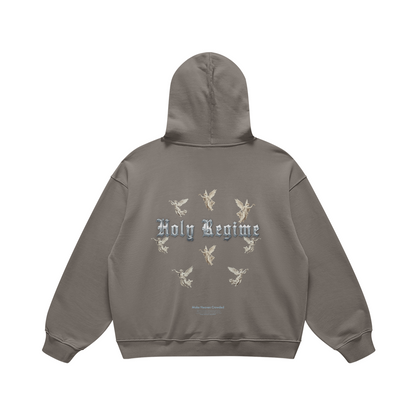 oversized hoodie, faith-based clothing, Holy Regime, angels, divine call, Make Heaven Crowded, Christian apparel, heavyweight hoodie, Christian clothing brand, faith-inspired fashion, divine presence, Holy Regime, make heaven crowded