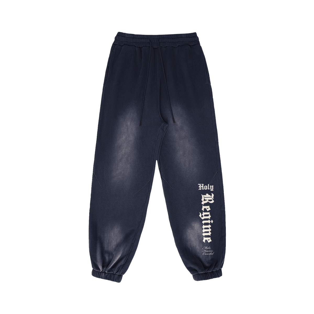  baggy sweatpants, faith-based clothing, Holy Regime, Make Heaven Crowded, Christian apparel, heavyweight sweatpants, Christian clothing brand, faith-inspired fashion.