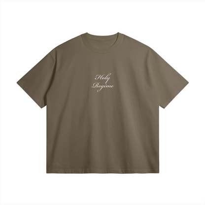 oversized t-shirt, faith-based clothing, Holy Regime, angel, trumpet, Make Heaven Crowded, Christian apparel, heavyweight t-shirt, Christian clothing brand, faith-inspired fashion, evangelism, spreading the gospel.